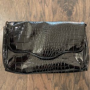 Black Patent Leather Clutch Purse
